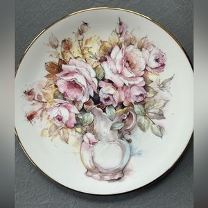 Royal Grafton China Wall Plate, Shabby Chic Plate with Roses Fine Bone China